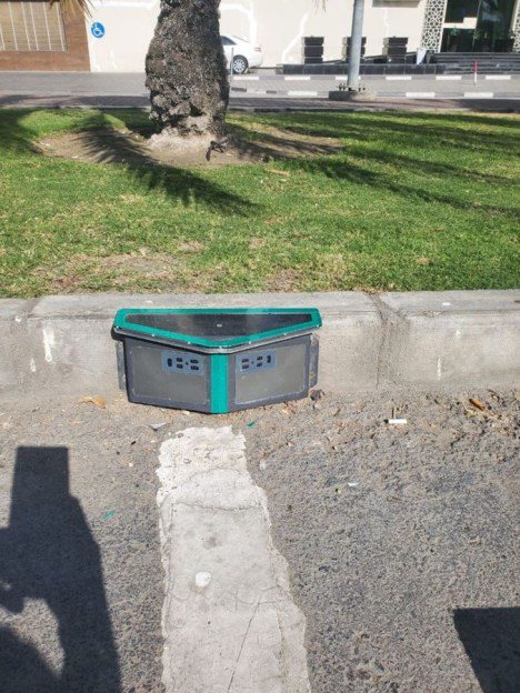 Kerbside sensor installed against a kerb face