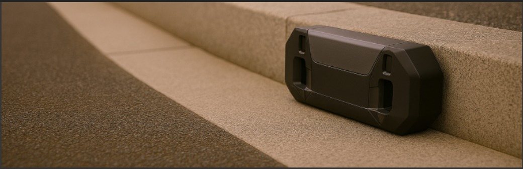Kerbside sensor seated on a kerb face